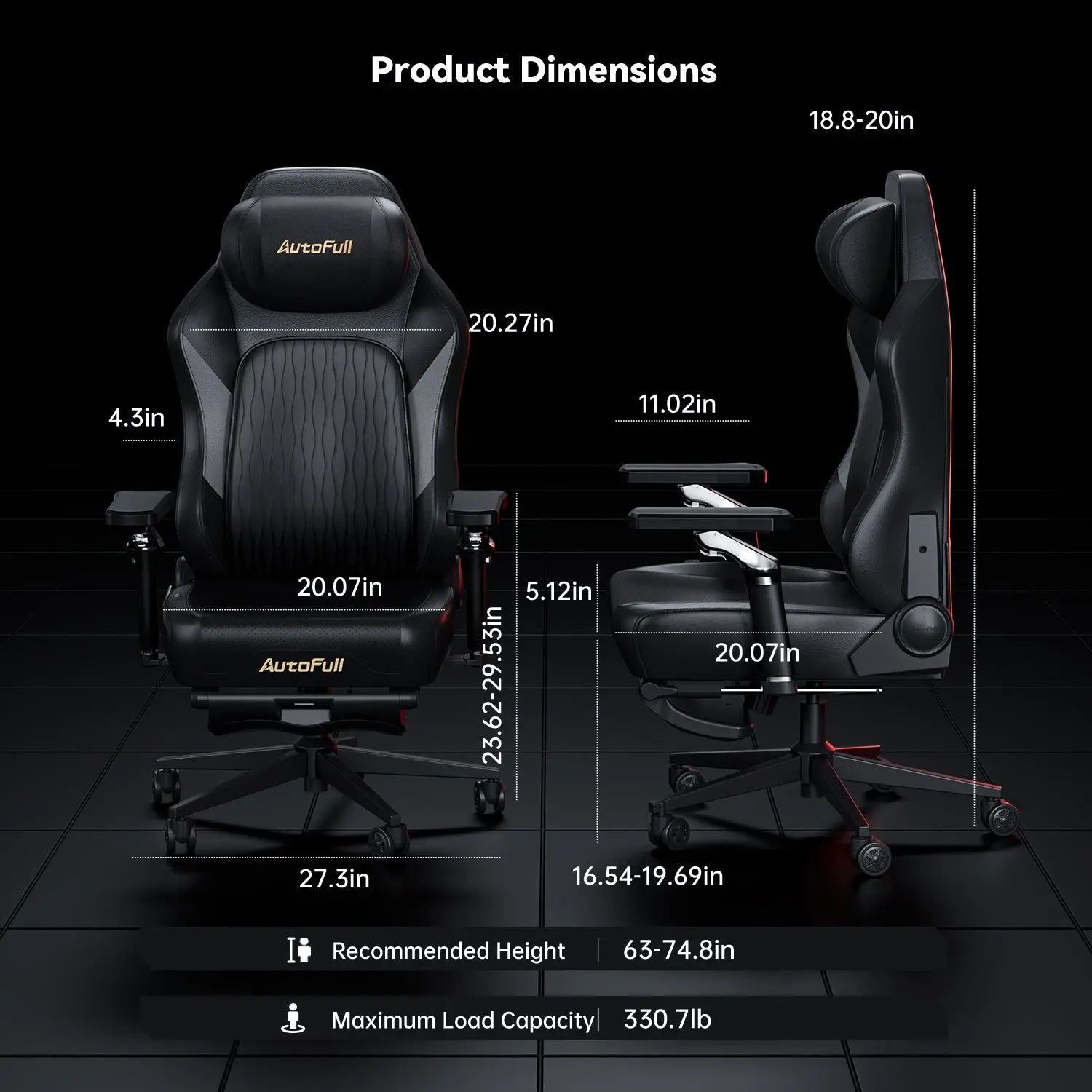 AutoFull M6 Pro Gaming Chair & A4 Pro Gaming Desk Bundle AutoFull US